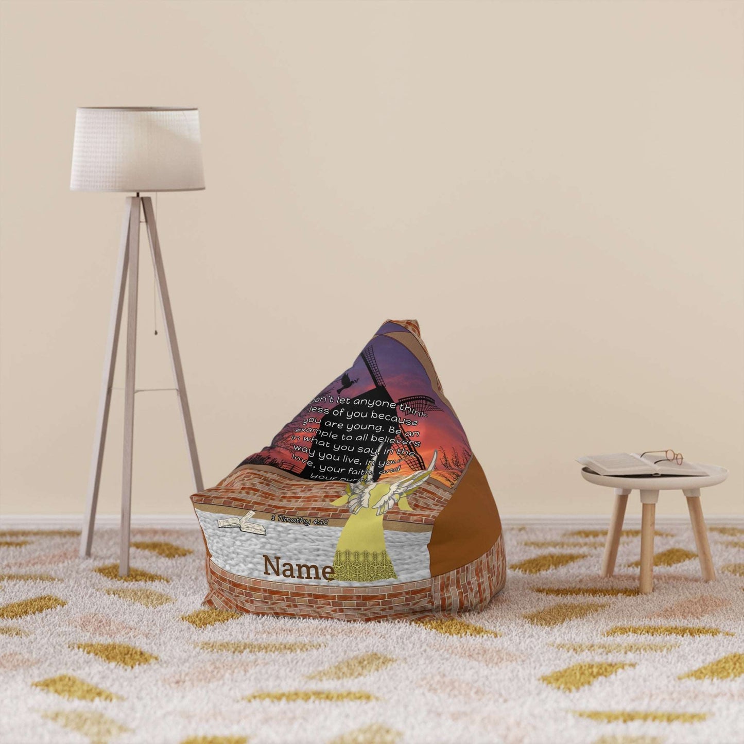 1 Timothy 4:12 Countryside Bean Bag Chair Cover