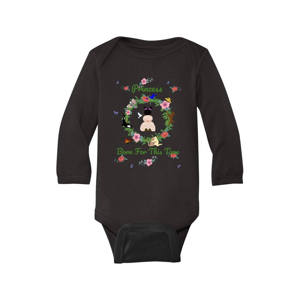 Princess Born For This Time Girl's Long-Sleeve Onesie