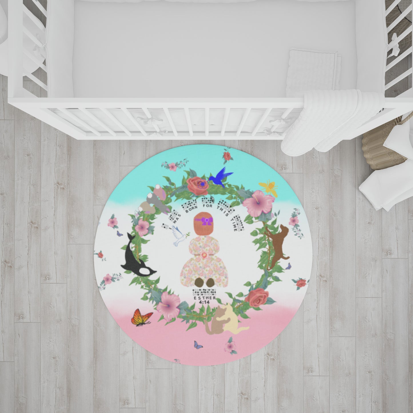 Braille || Born For This Time Girl’s Floormat