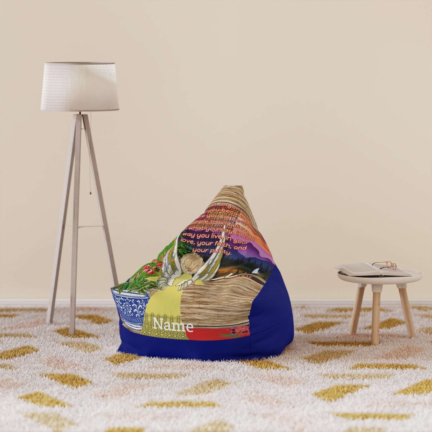 1 Timothy 4:12 East Asia Bean Bag Chair Cover, Navy