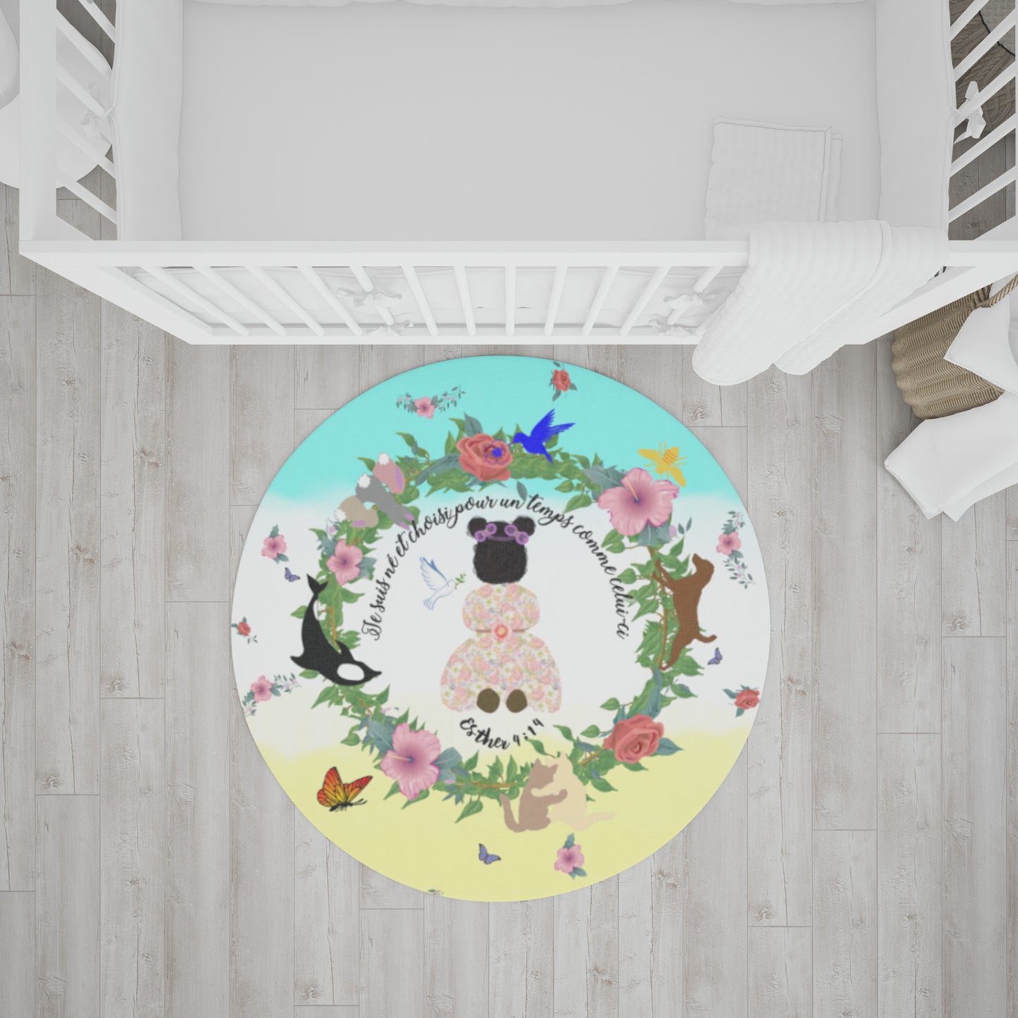 French || Born For This Time Girl’s Floormat