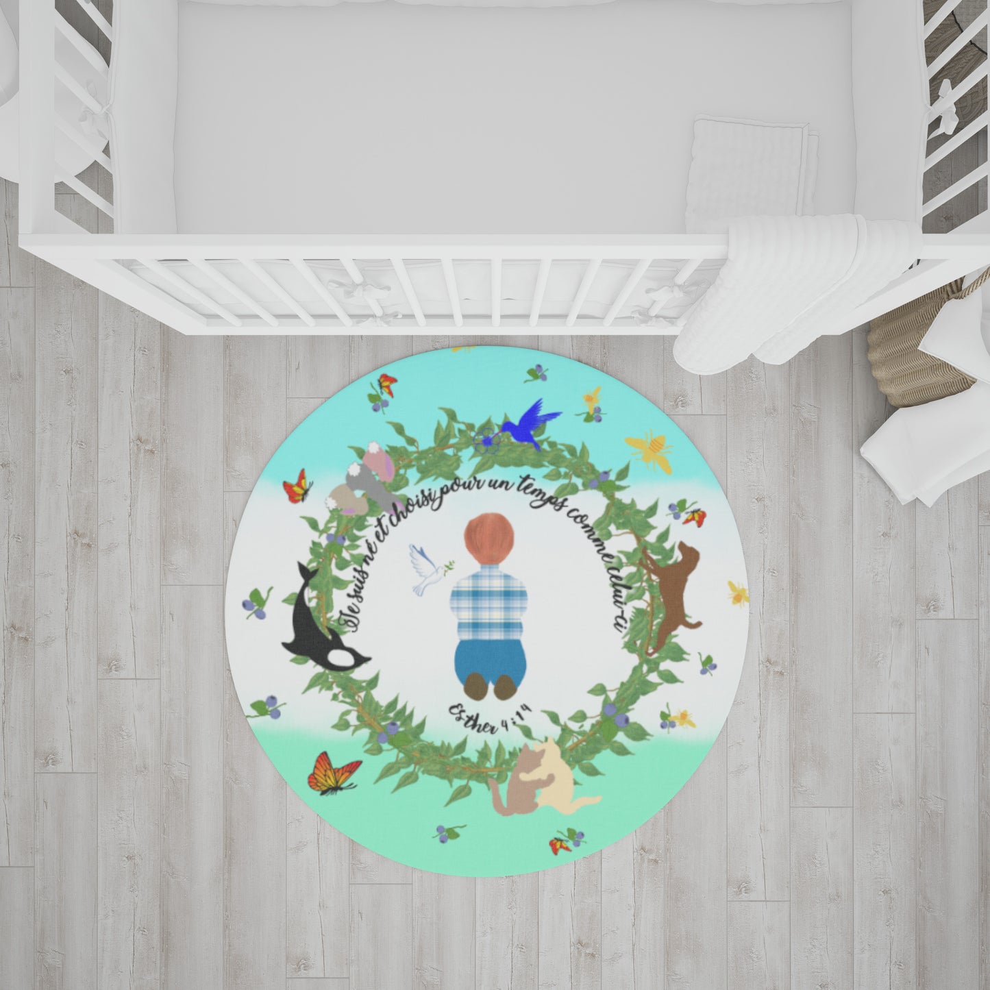 French || Born For This Time Boy’s Floormat