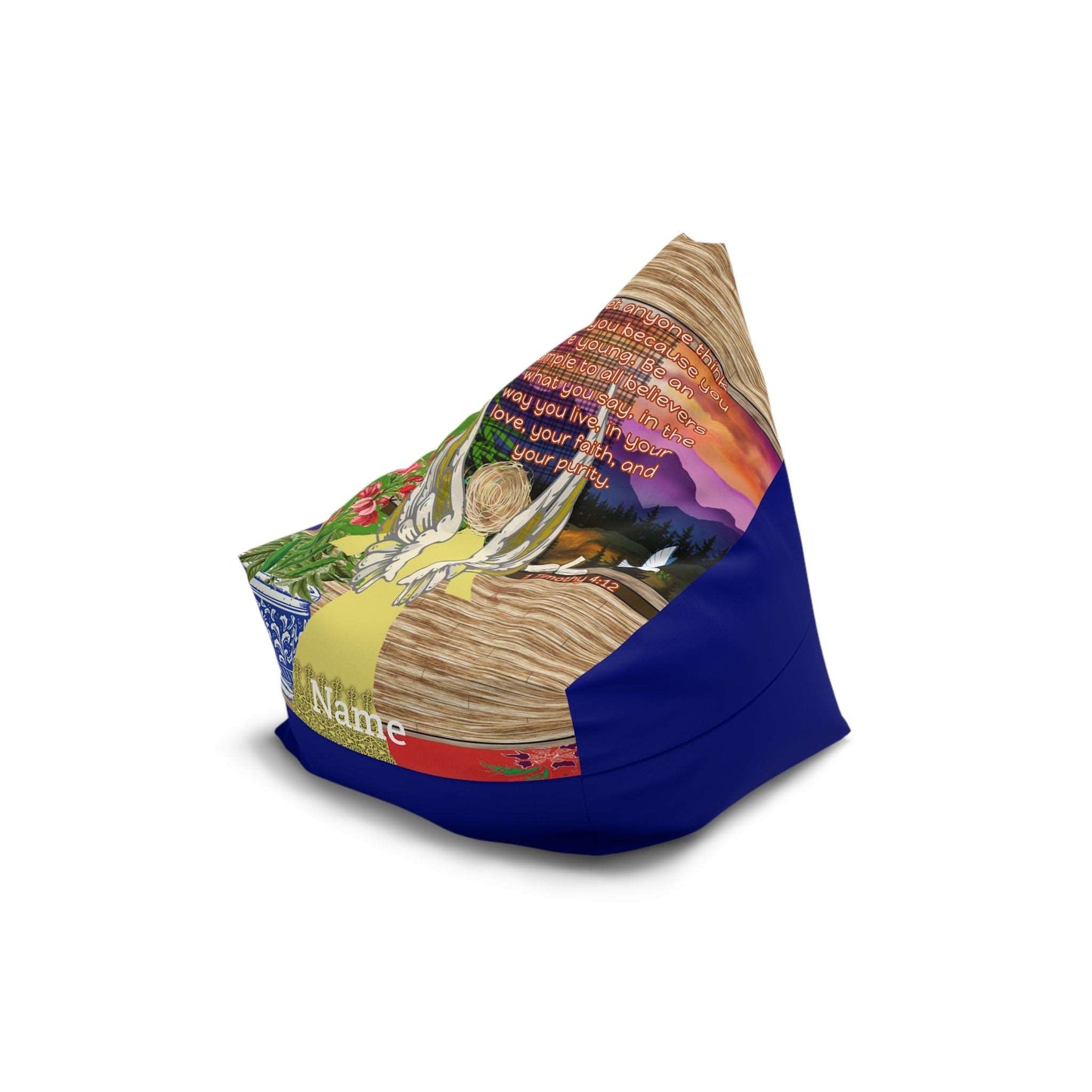 1 Timothy 4:12 East Asia Bean Bag Chair Cover, Navy