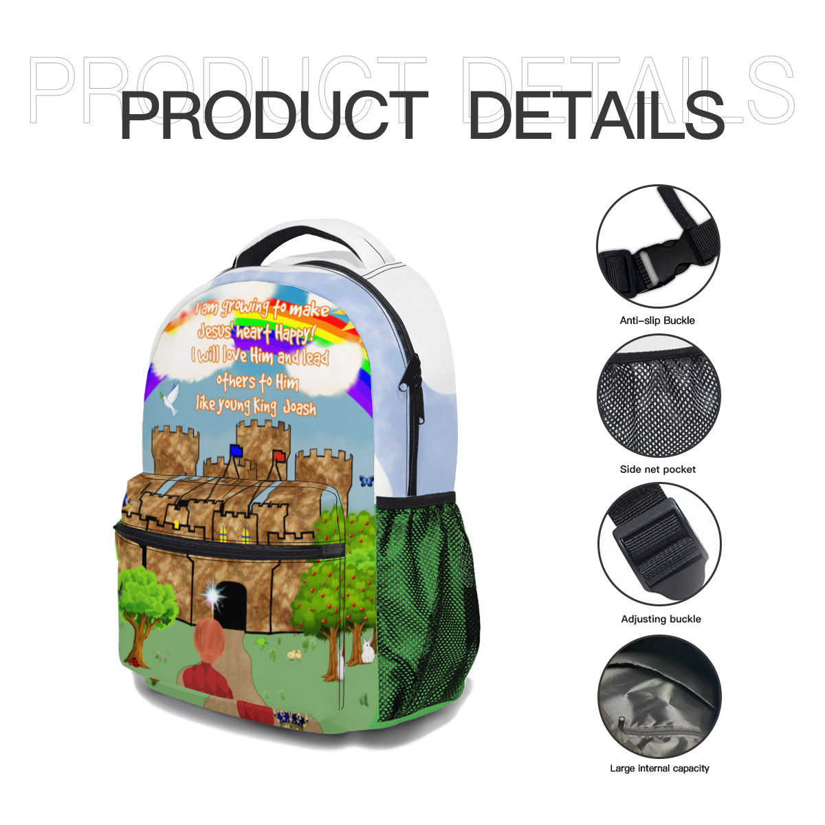 Making Jesus Merry Like King Joash 3-Piece Backpack