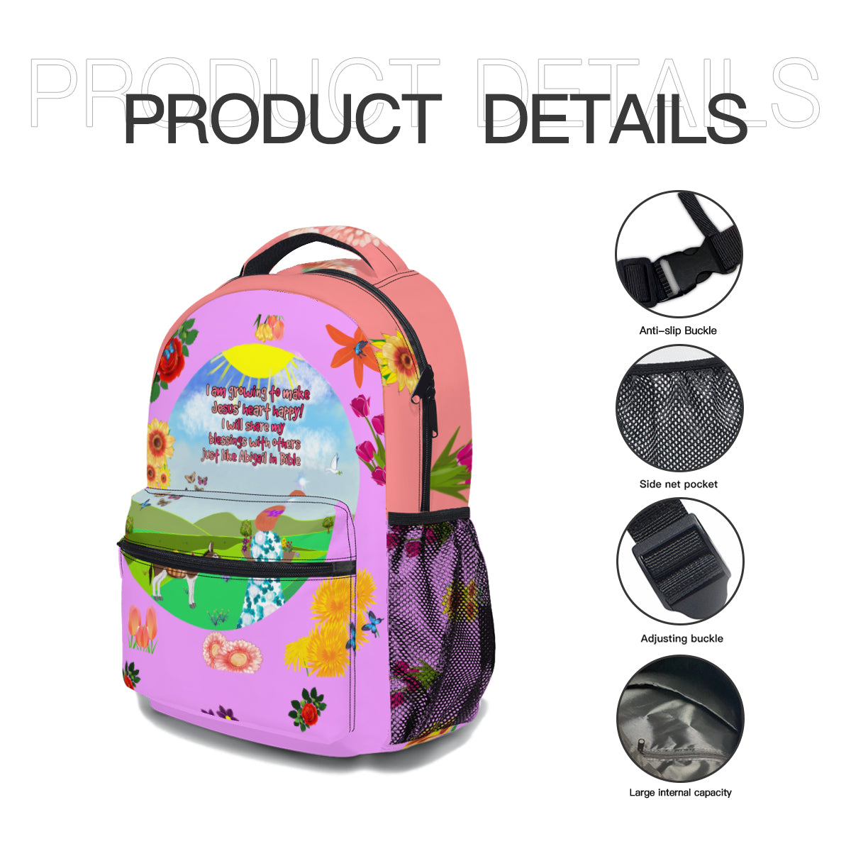 Making Jesus Merry Like Abigail 3-Piece Backpack