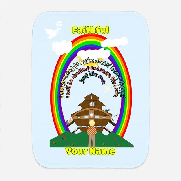 Making Jesus Merry Like Noah Baby Burp Cloth, 12" x 16"