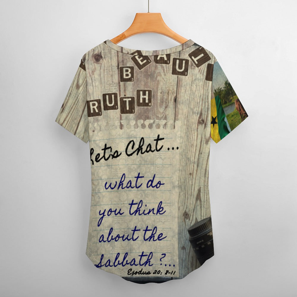 Sabbath Beautiful Truth Ladies' V-Neck Blouse