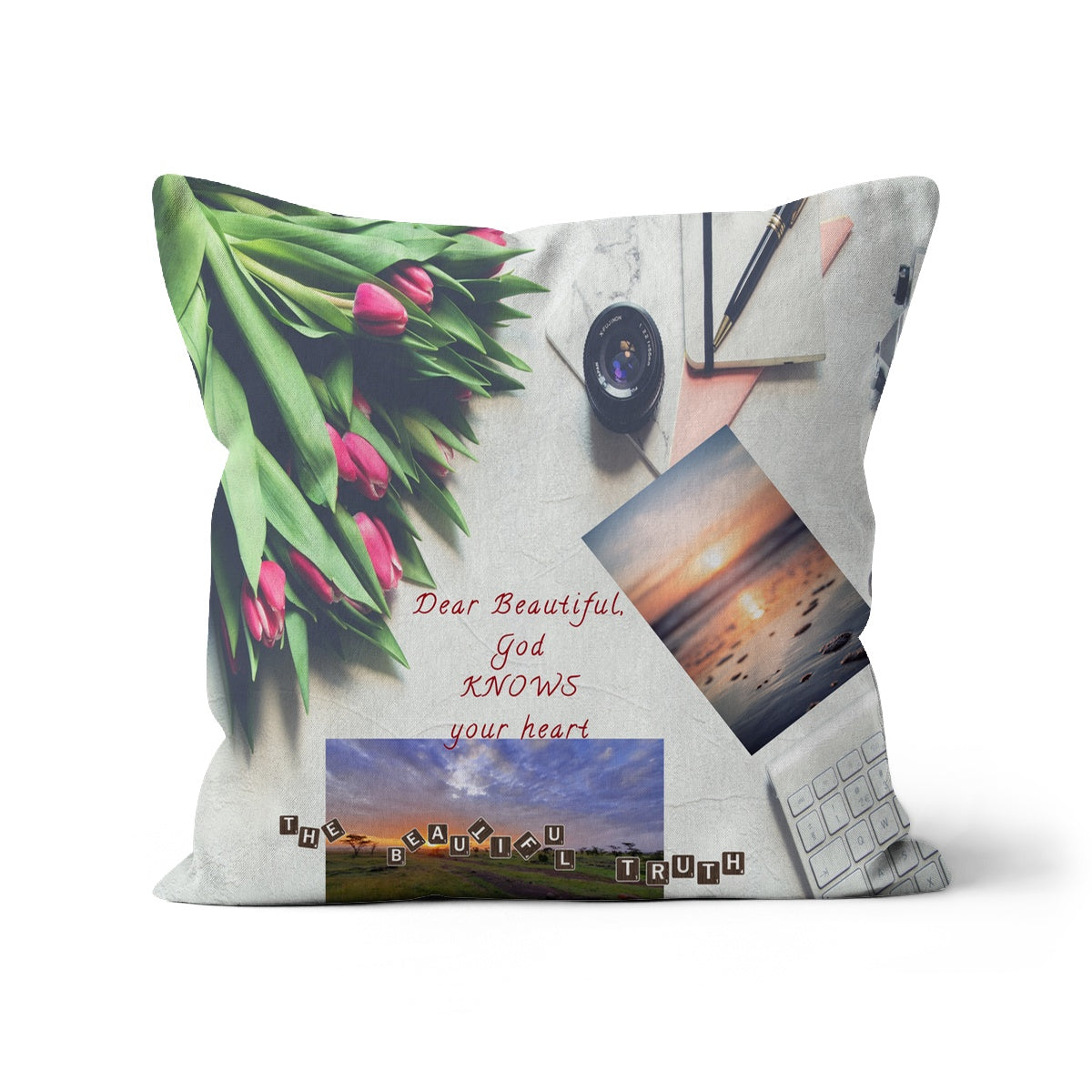 Dear Beautiful God Knows Cushion