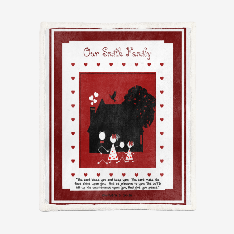 English || Our Family-Band Soft Plush Blanket