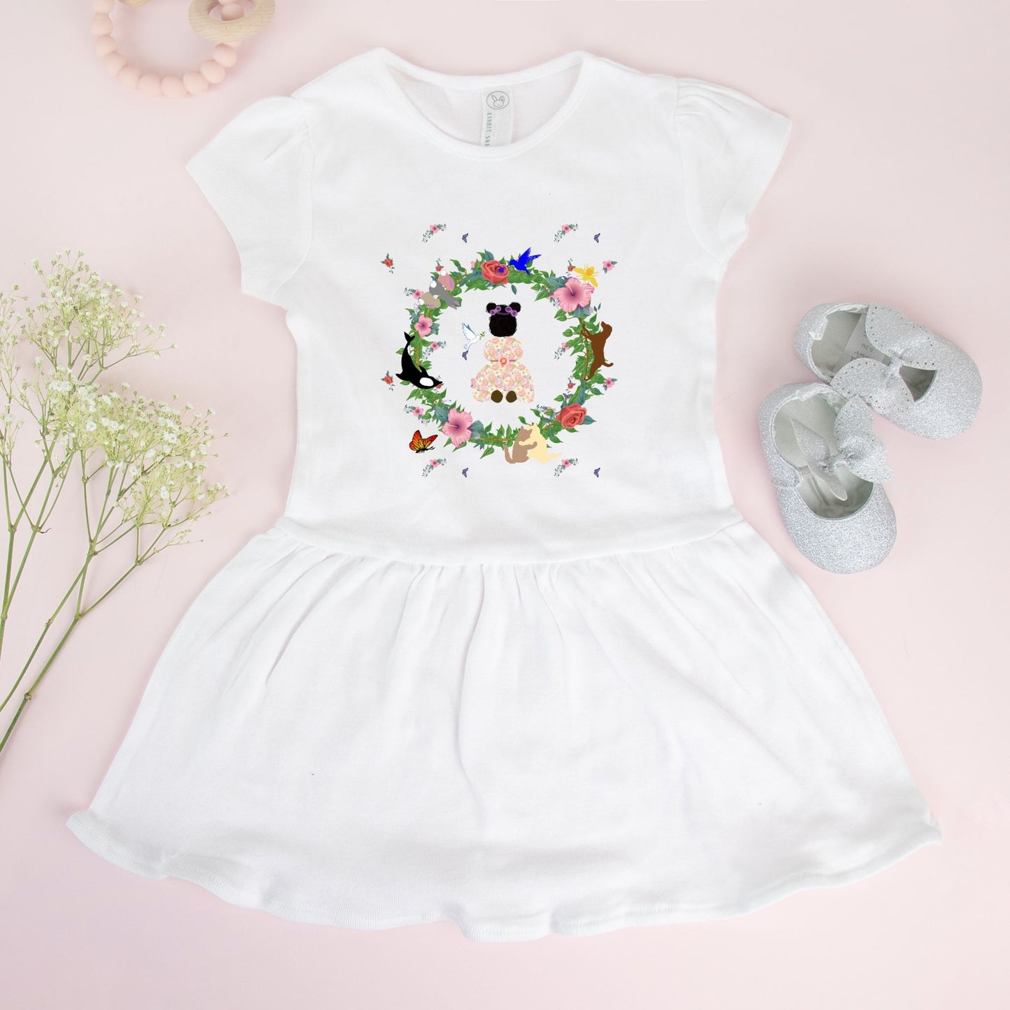 Toddler Girl's Born For This Time Rib Dress