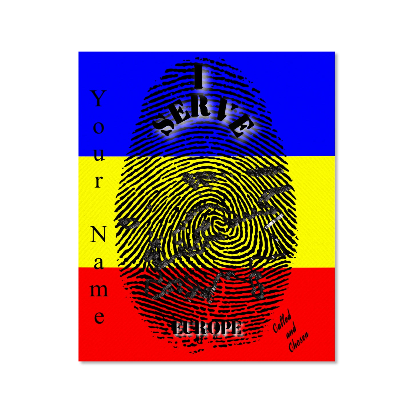 English || I Serve Europe Framed Canvas 16x20 Inch