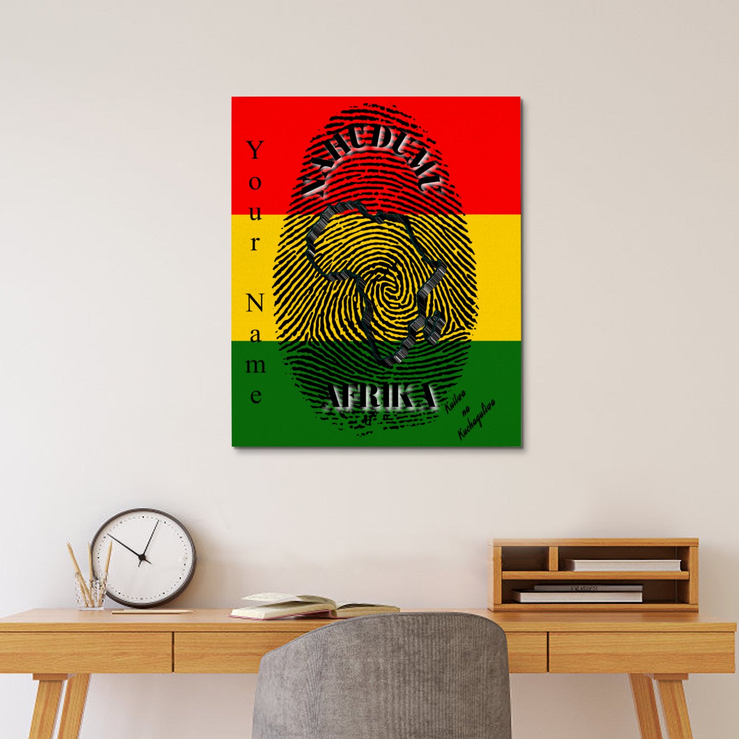 Swahili || I Serve Africa Fingerprint Frame Canvas, 16x20 Inch