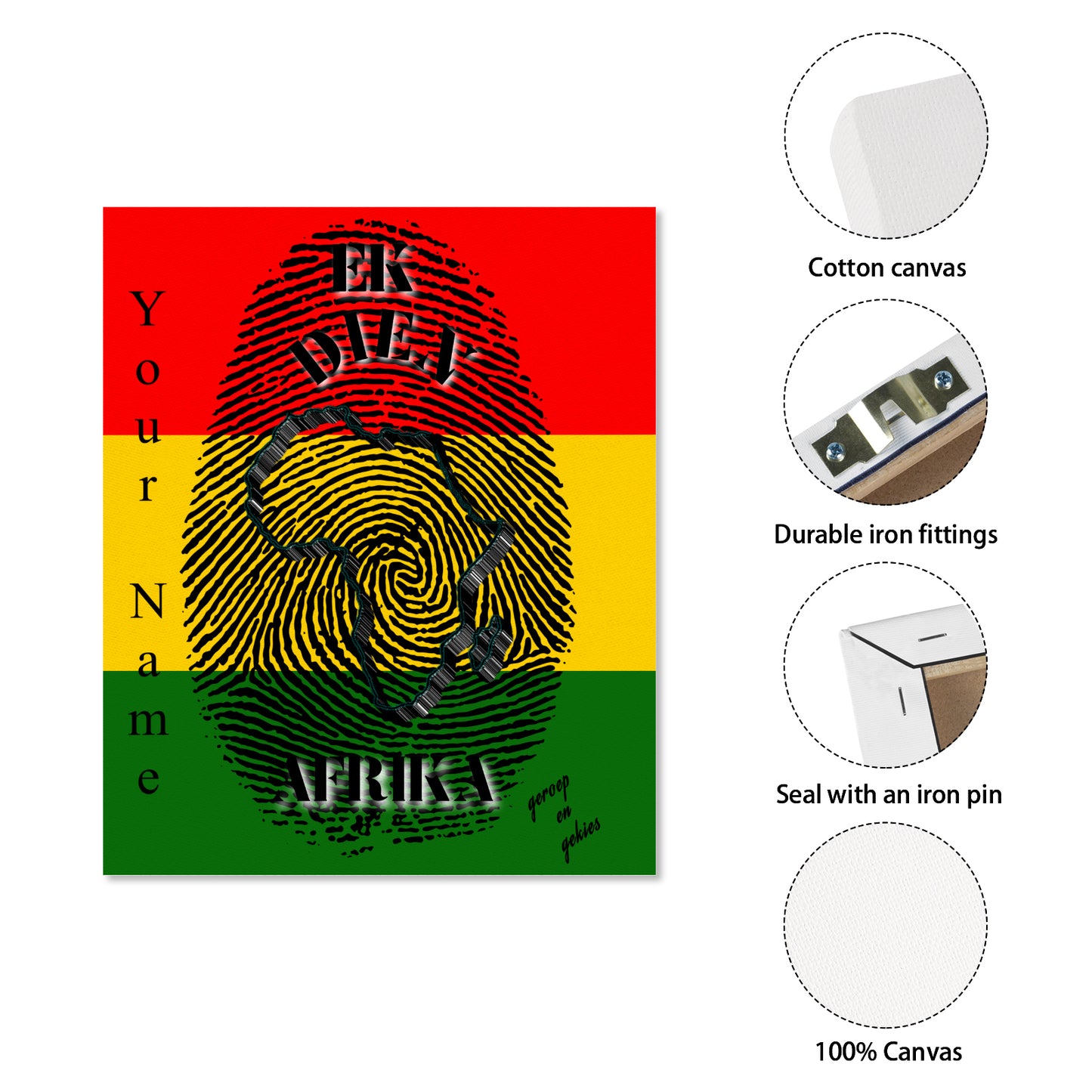 Afrikaans || I Serve Africa Fingerprint Frame Canvas, 16x20 Inch