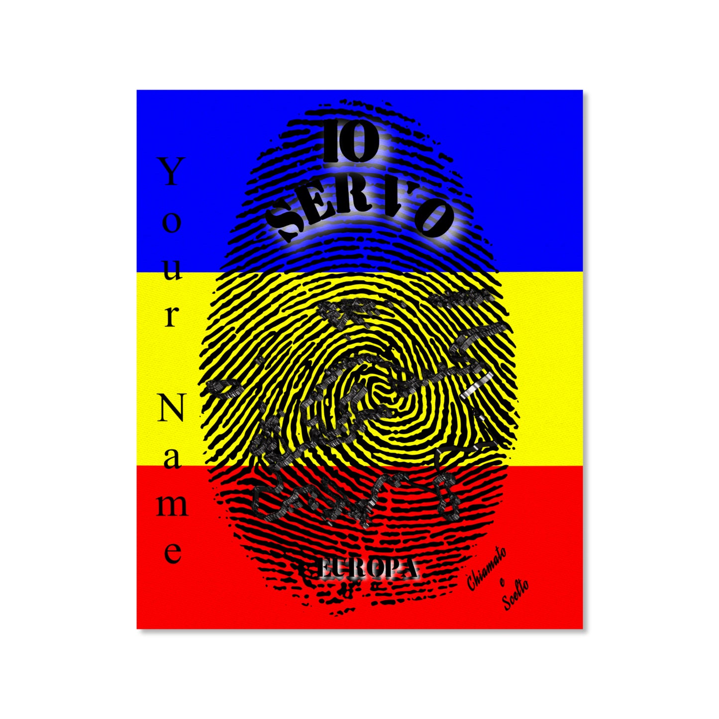 Italian || I Serve Europe Frame Canvas, 16x20 Inch