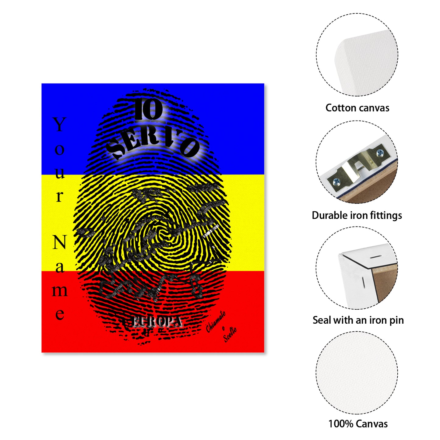 Italian || I Serve Europe Frame Canvas, 16x20 Inch