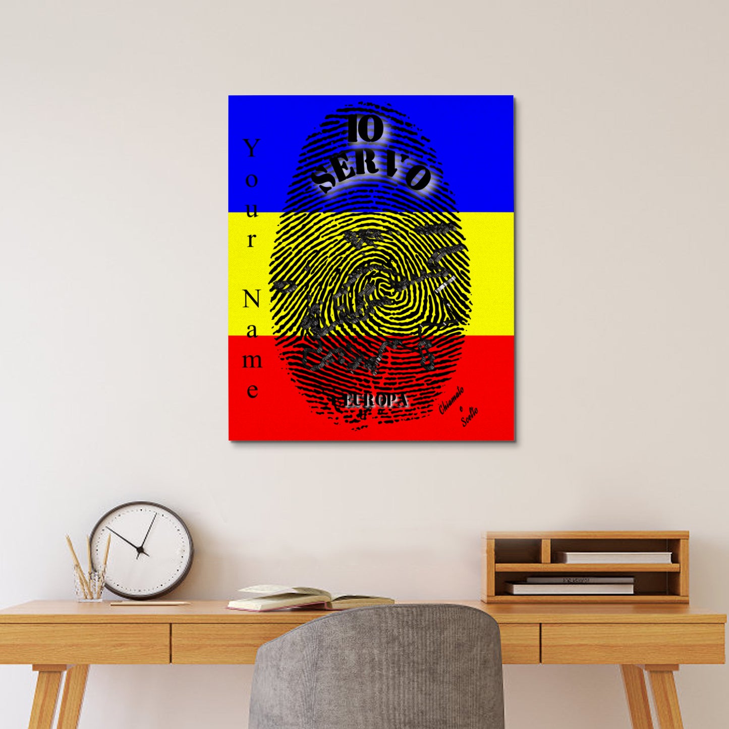 Italian || I Serve Europe Frame Canvas, 16x20 Inch