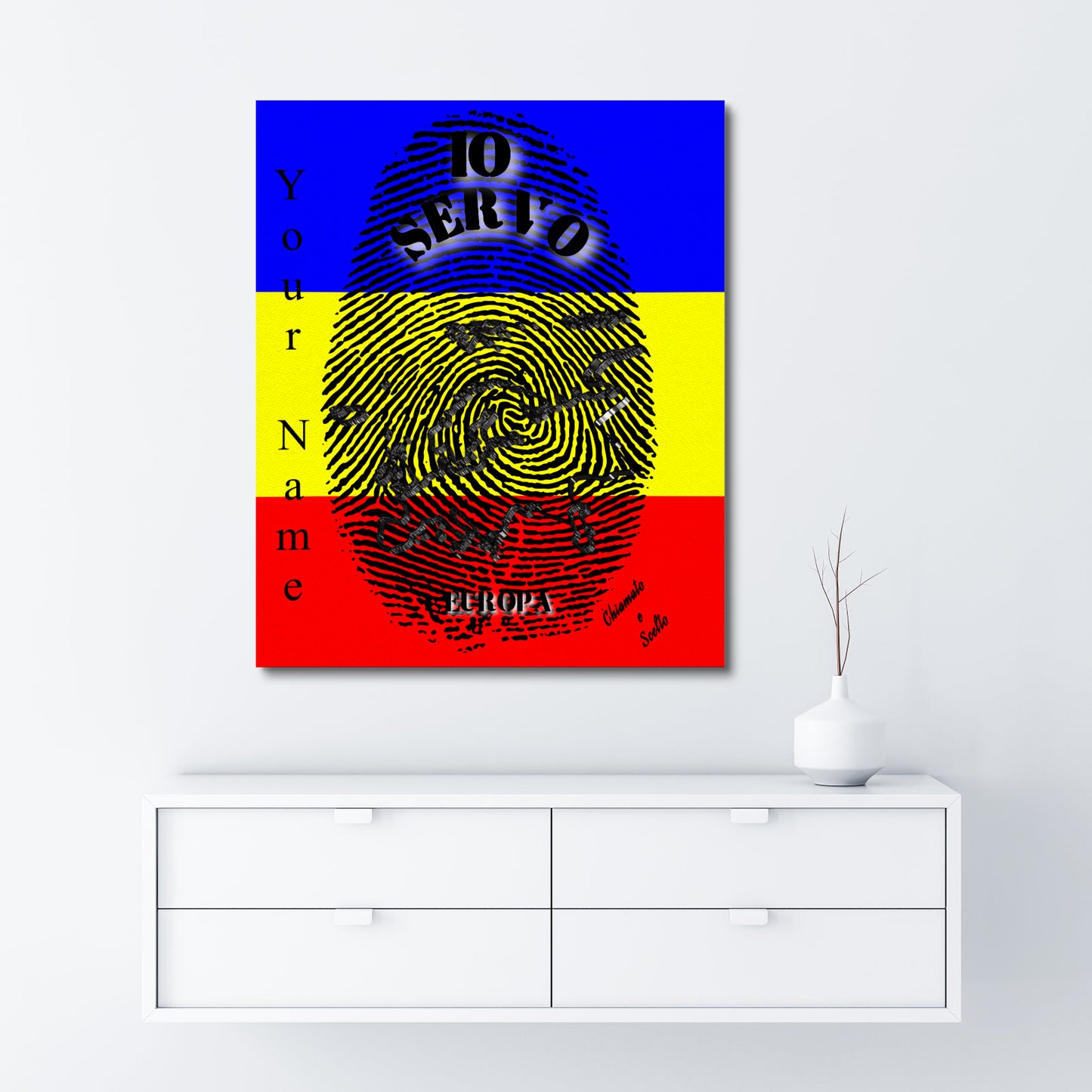 Italian || I Serve Europe Frame Canvas, 16x20 Inch