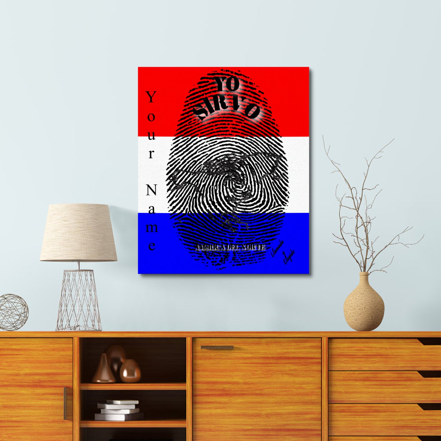 Spanish || I Serve North America Frame Canvas, 16x20 Inch