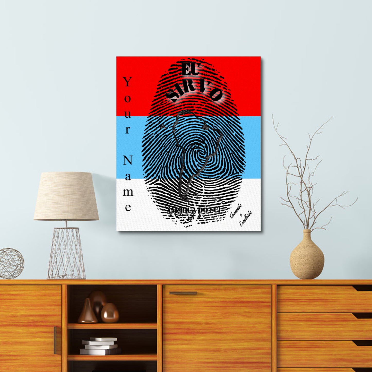 Portuguese || I Serve South America Fingerprint Frame Canvas 16x20 Inch