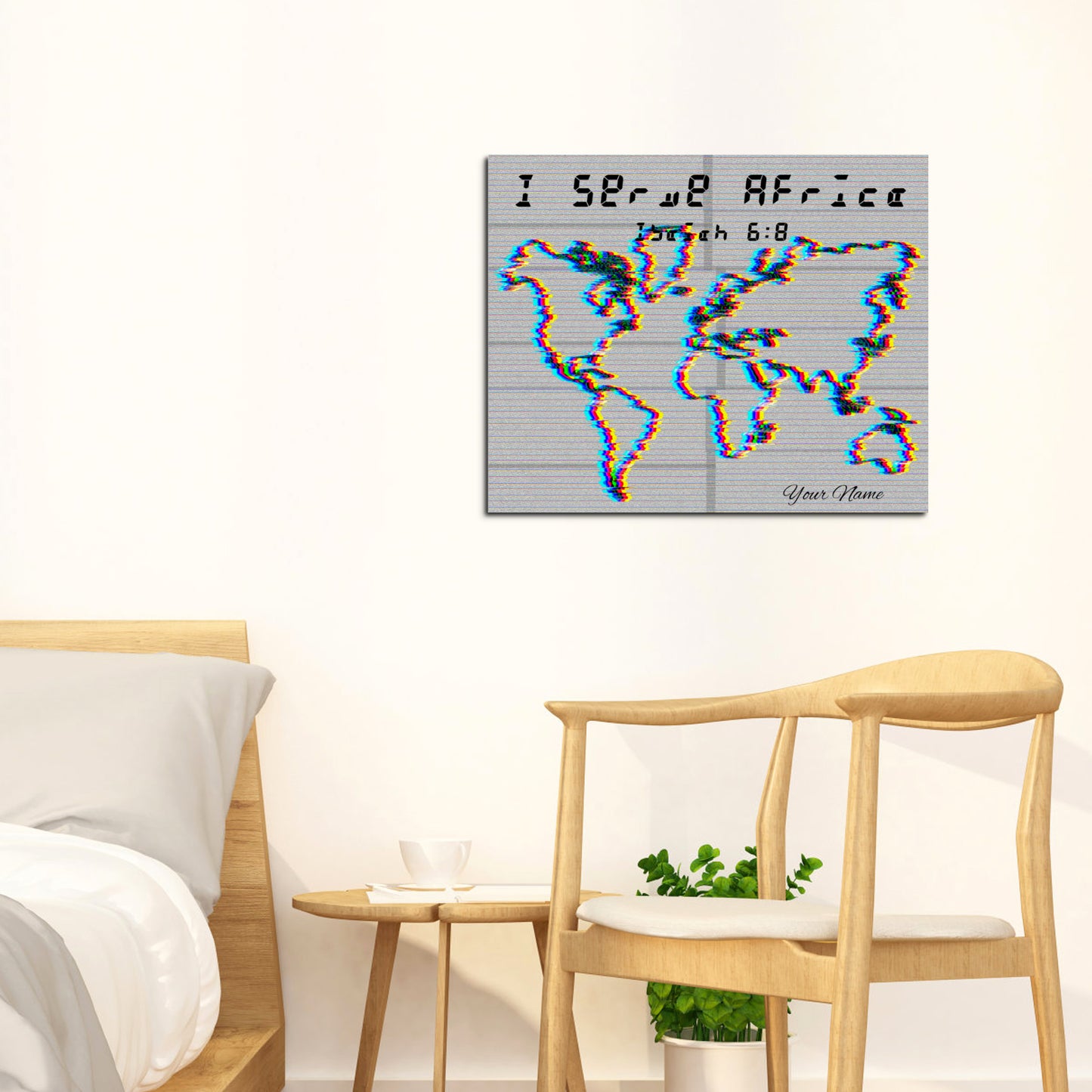 Chromatic I Serve Africa Framed Canvas, 20x16 Inch