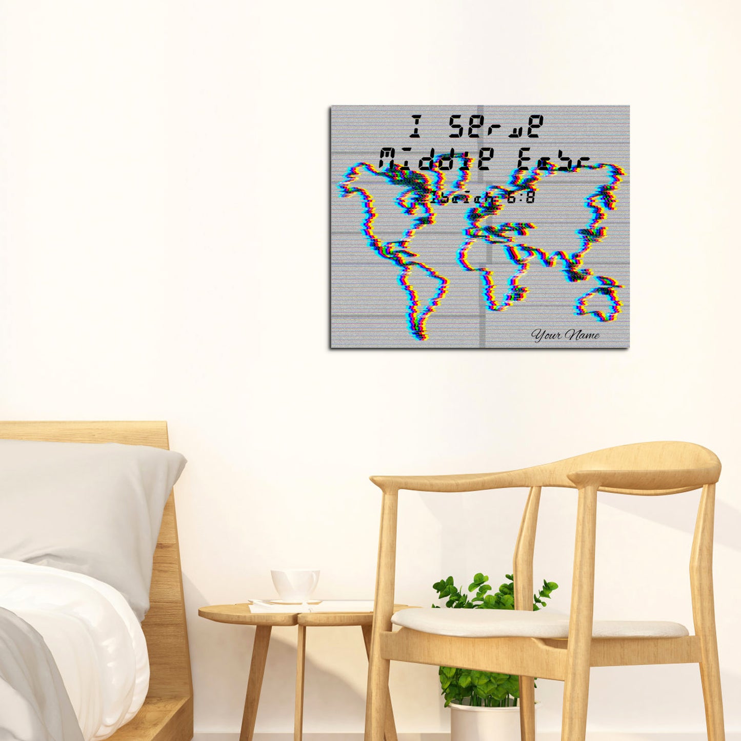 Chromatic I Serve Middle East Frame Canvas, 20x16 Inch