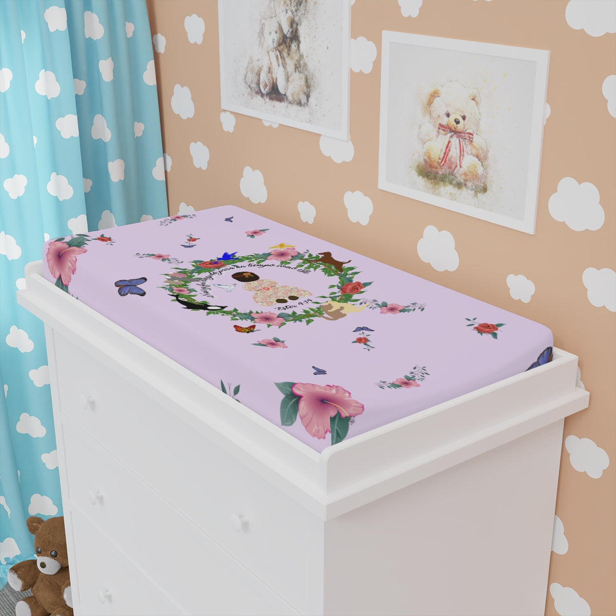 Spanish || Born For This Time Baby Girl’s Changing Pad Cover