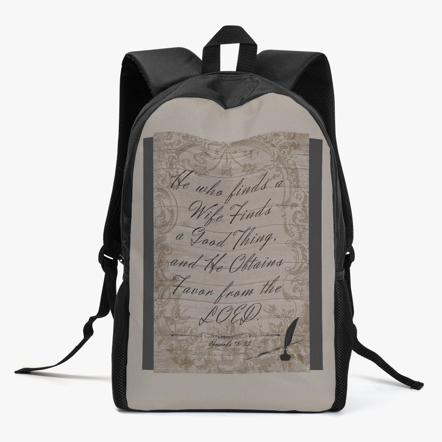 His Proverbs 18:22 Vitage Matching Backpack