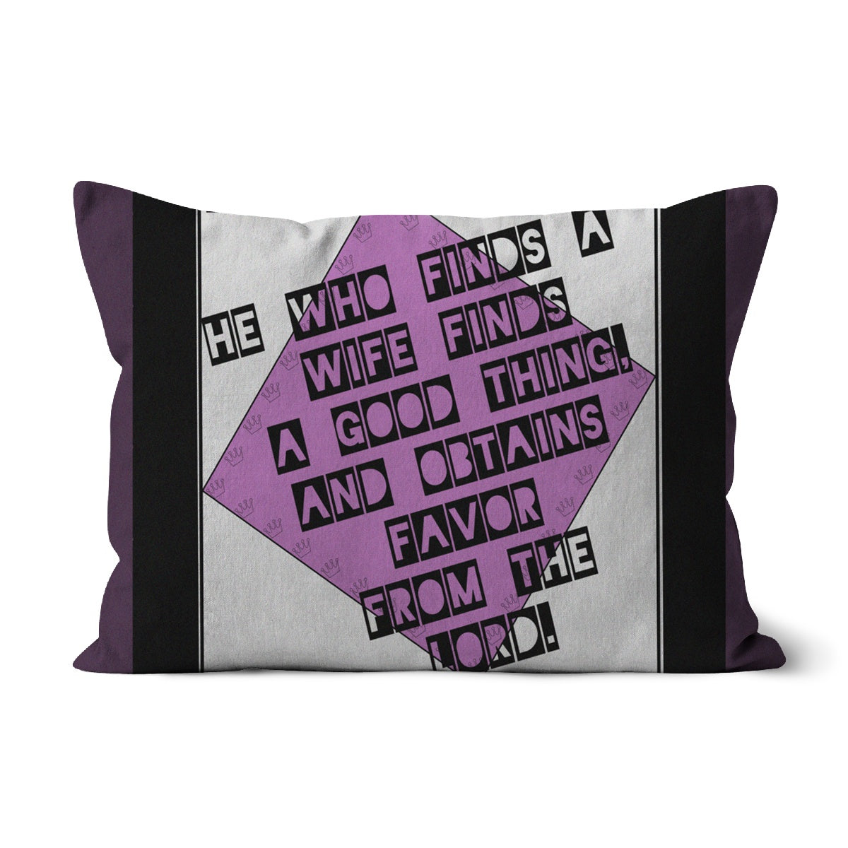 His Reto Proverbs 18:22 Faux Suede Cushion