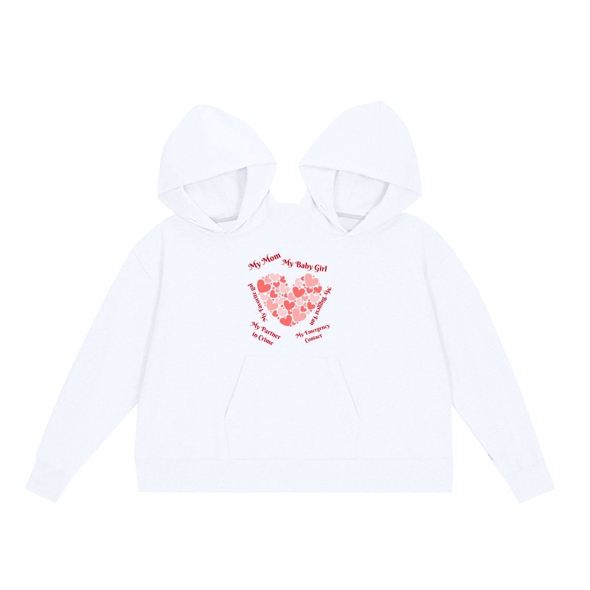 Mother and Daughter Hearts Duo Oversized Hoodie