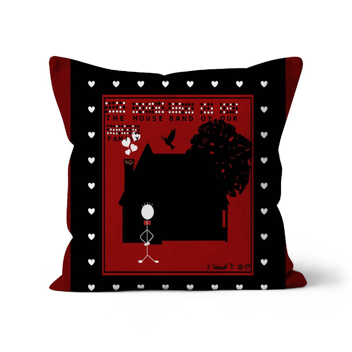 Braille || His House-Band Faux Suede Cushion