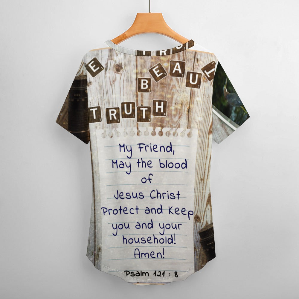 Blood of Jesus Ladies' V-Neck Blouse