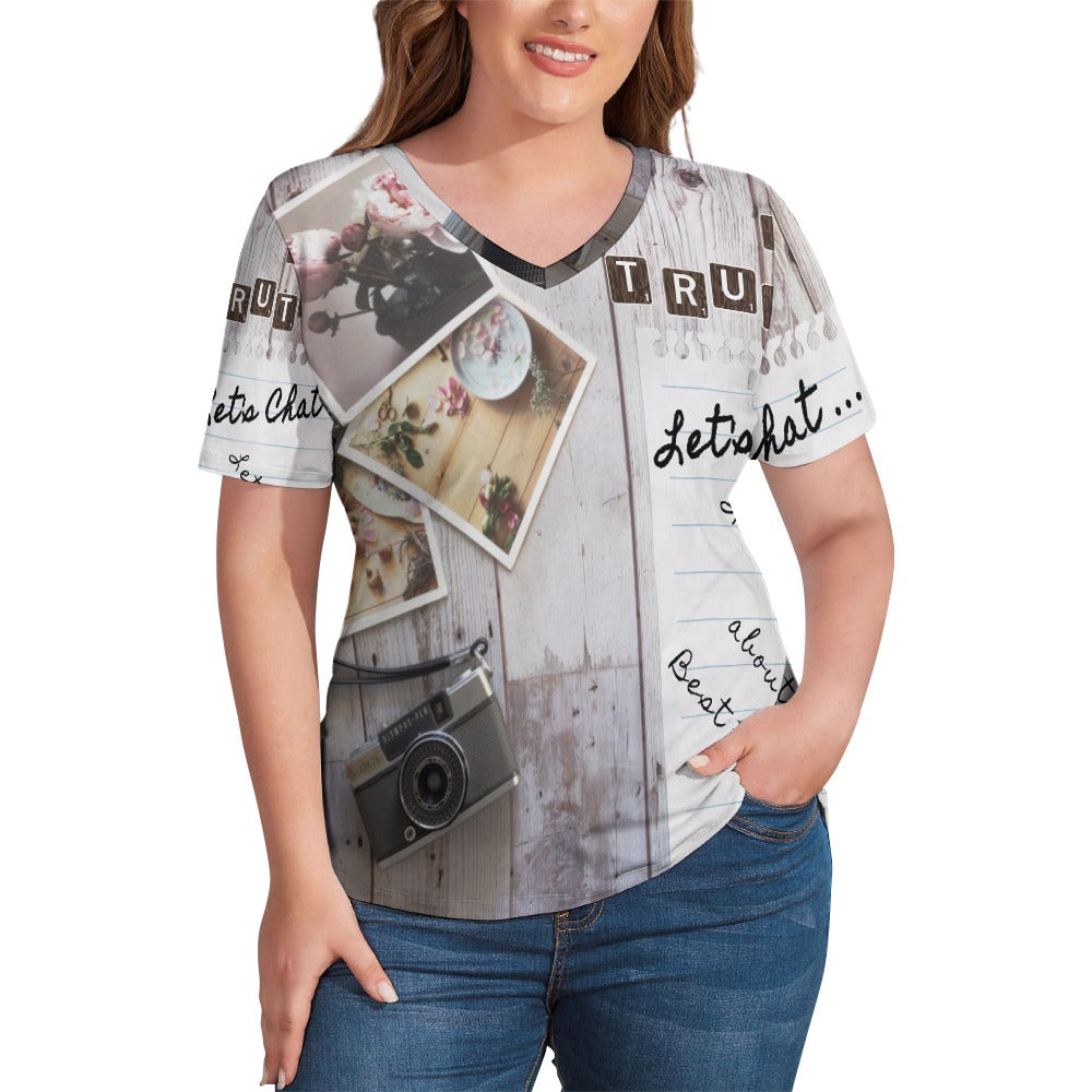 My Best Friend Ladies' V-Neck Blouse