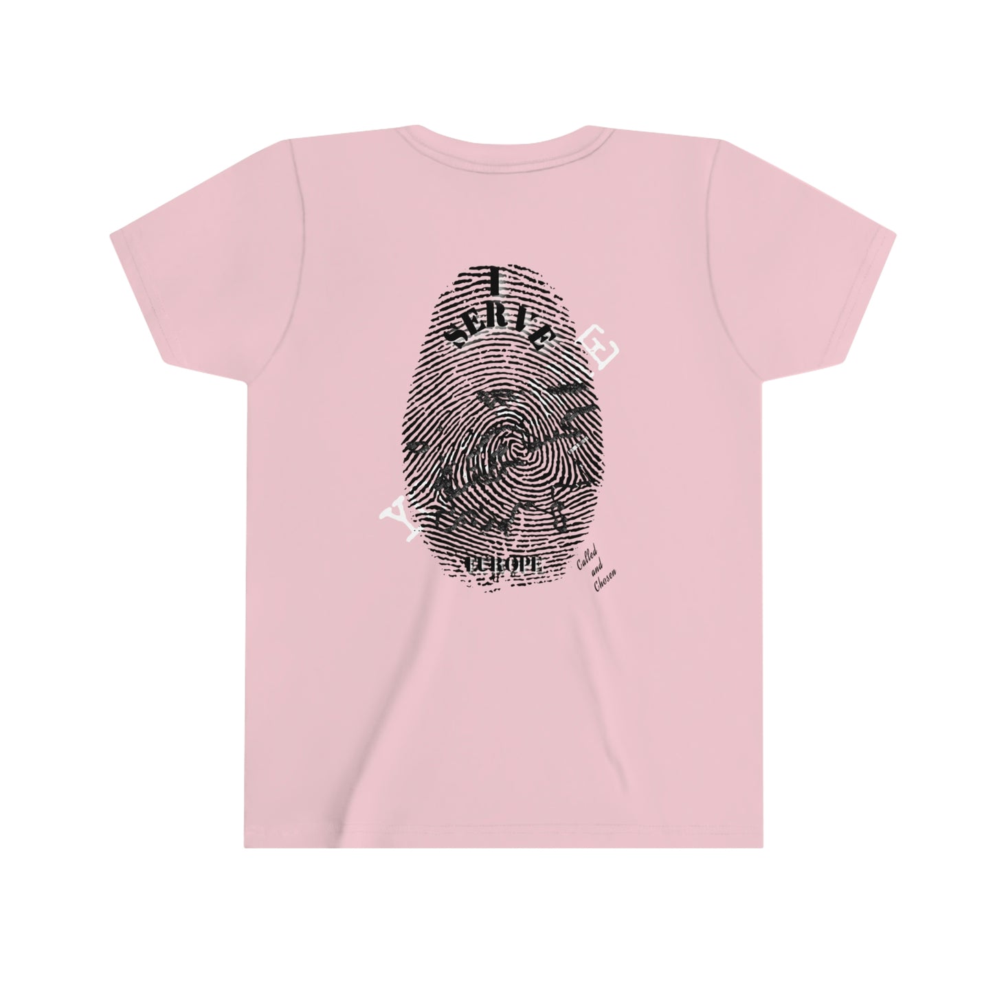 English || Youth Unisex I Serve Europe Personalized Fingerprint T-Shirt