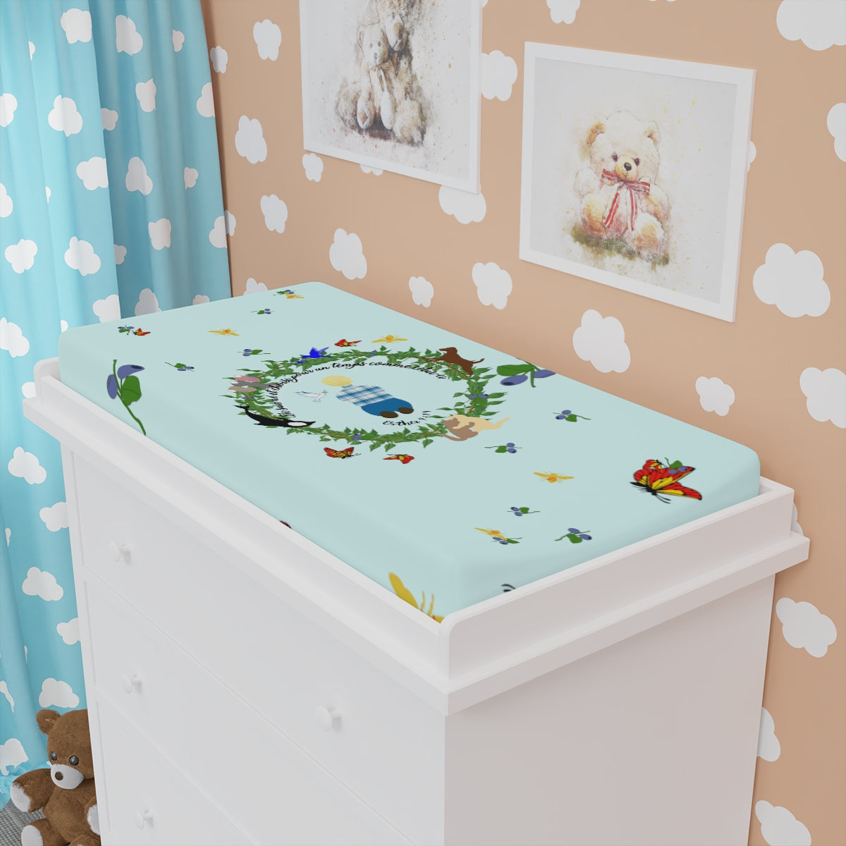 French || Born For This Time Baby Boy’s Changing Pad Cover