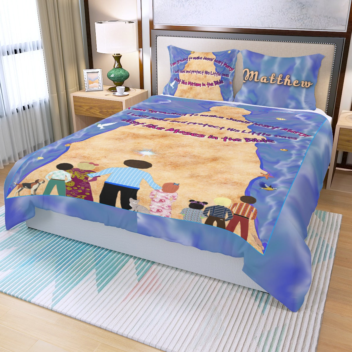 Three-Piece Making Jesus Merry Like Moses Duvet Cover Set