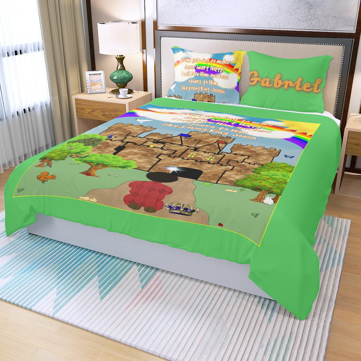 Three-Piece Making Jesus Merry Like King Joash Duvet Cover Set