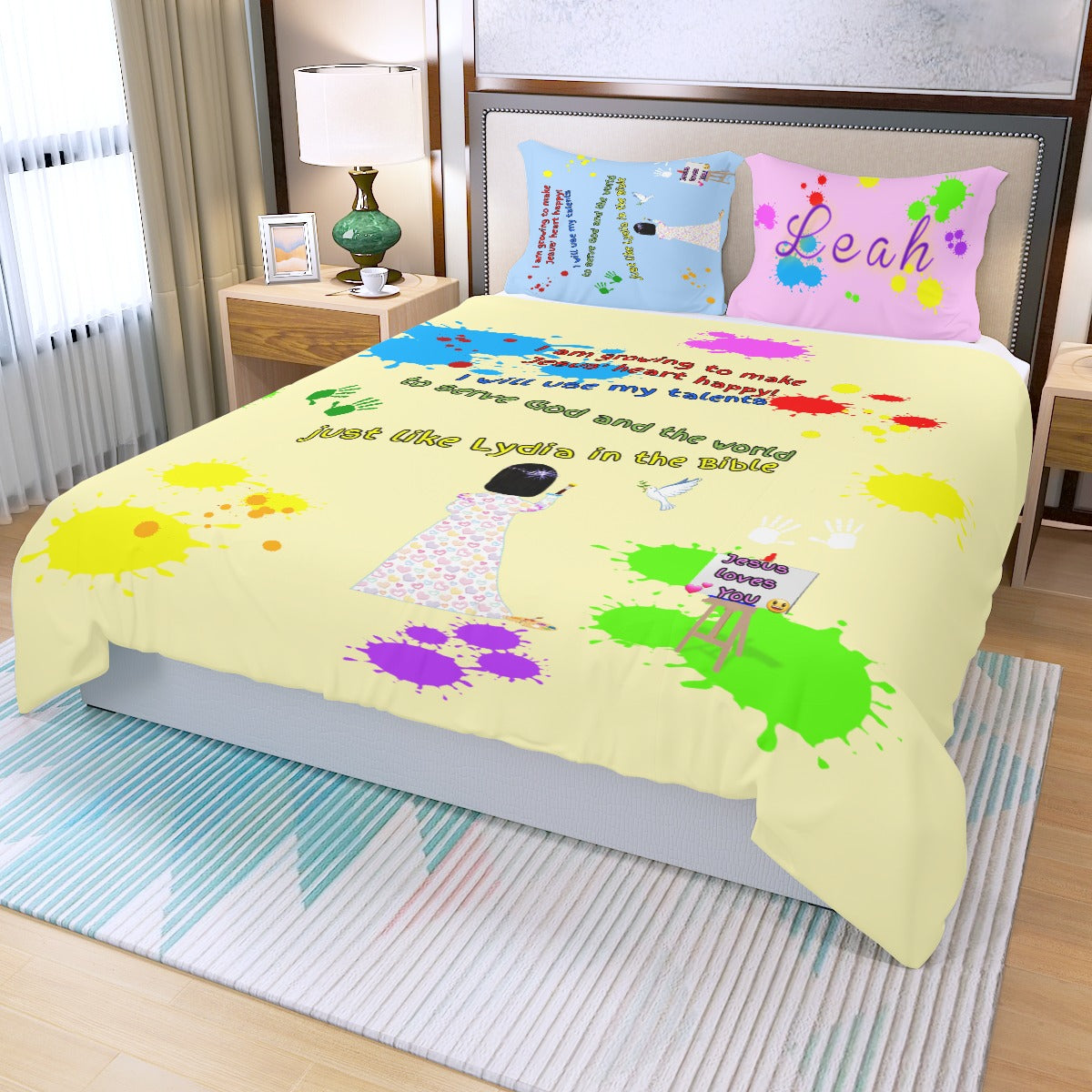 Three-Piece Making Jesus Merry Like Lydia Duvet Cover Set