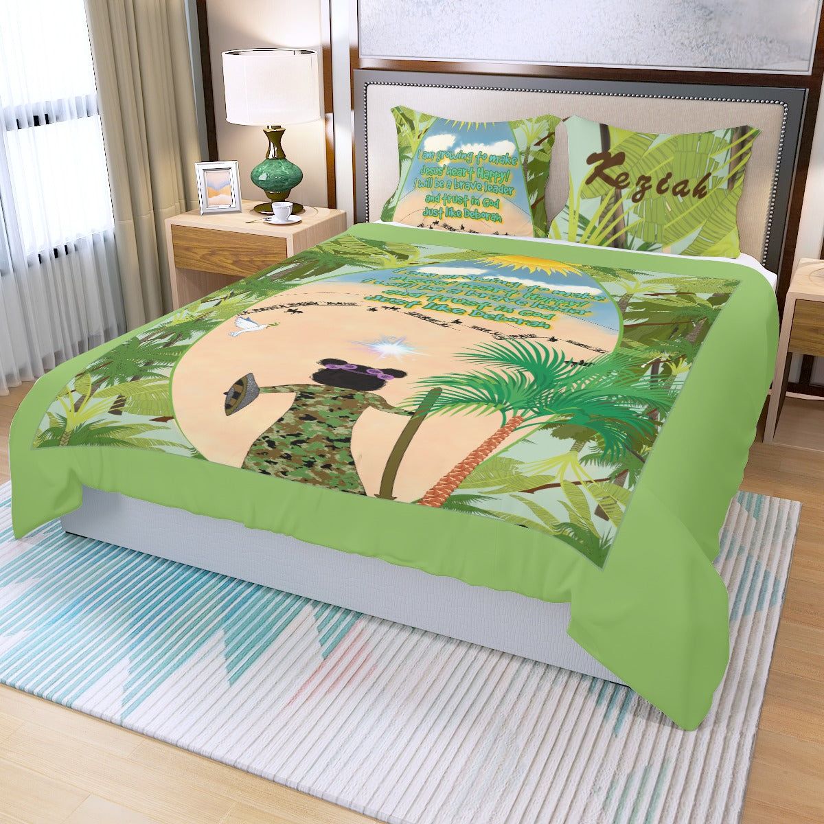 Three-Piece Making Jesus Merry Like Deborah Duvet Cover Set