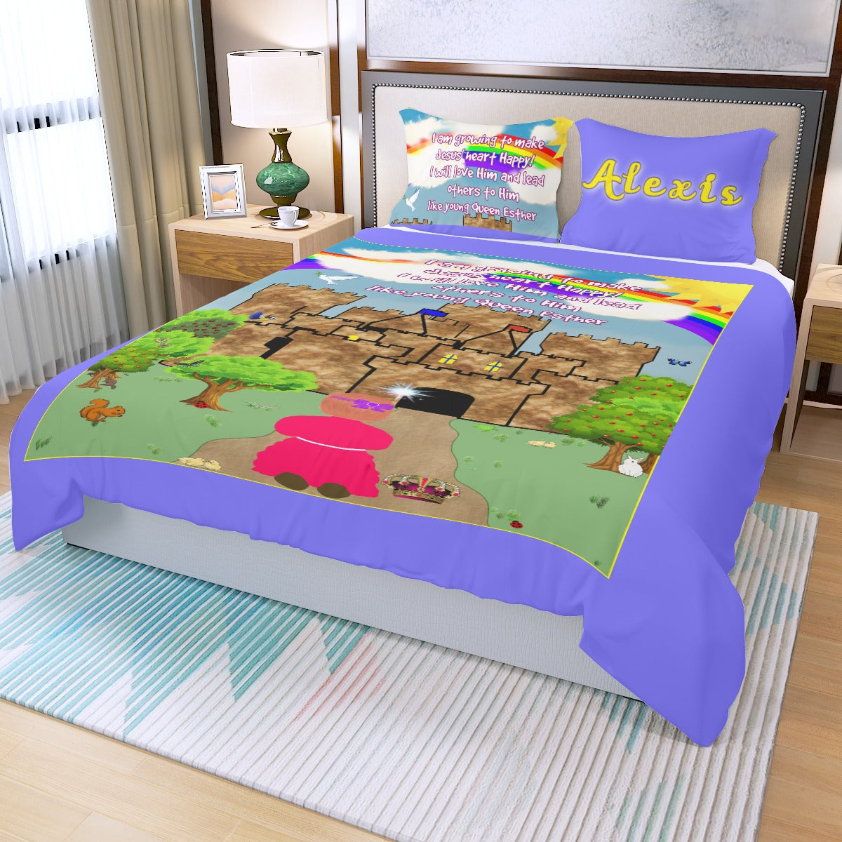 Three-Piece Making Jesus Merry Like Queen Esther Duvet Cover Set