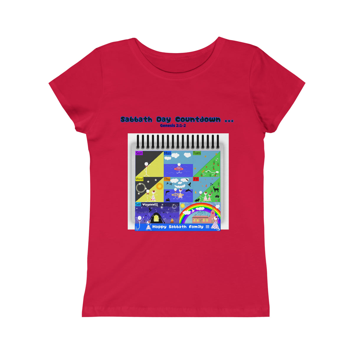 English || Girl's Sabbath Countdown Family Matching Princess Shirt