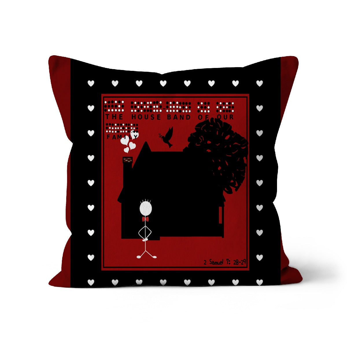 Braille || His House-Band Faux Suede Cushion