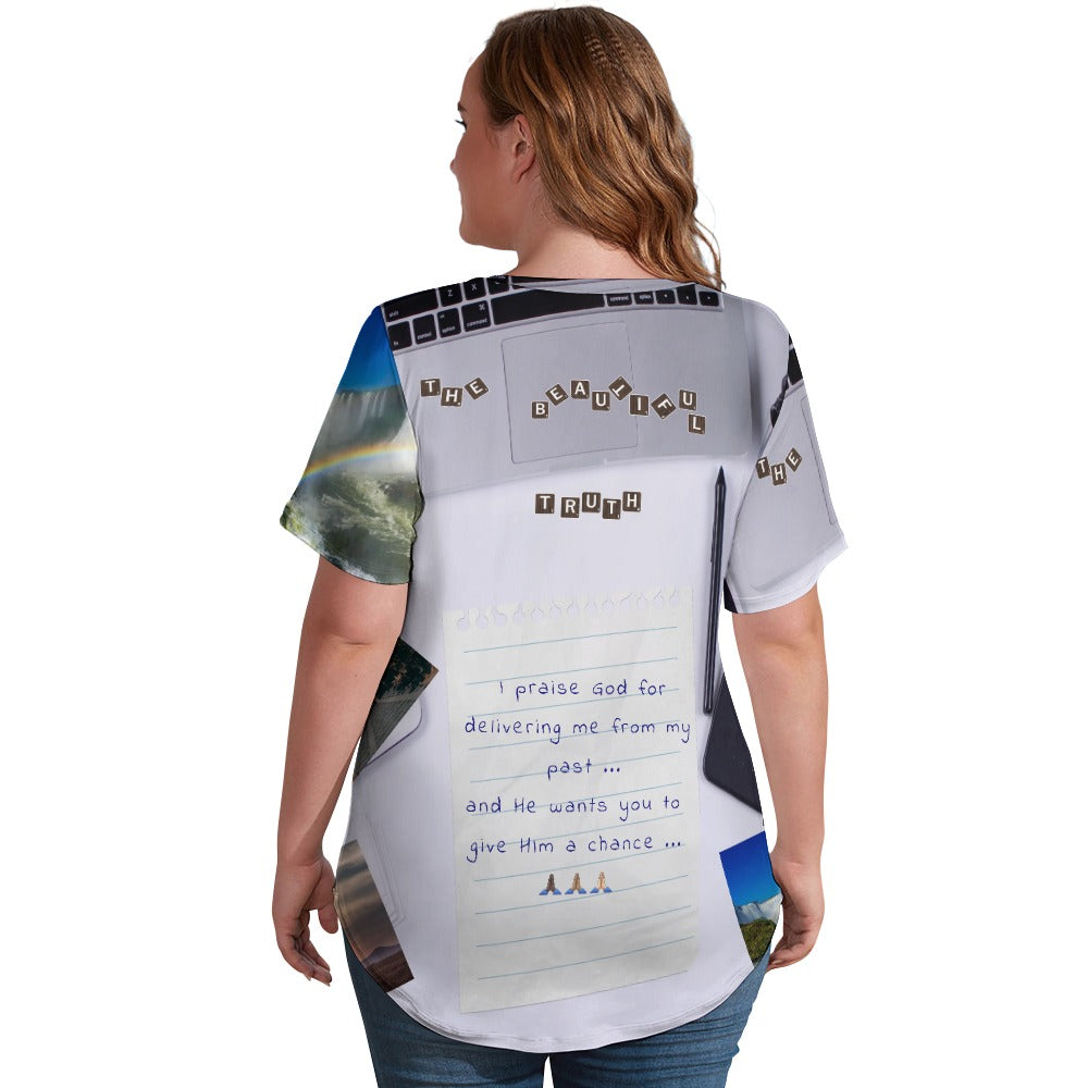 I Praise God Ladies' V-Neck Blouse