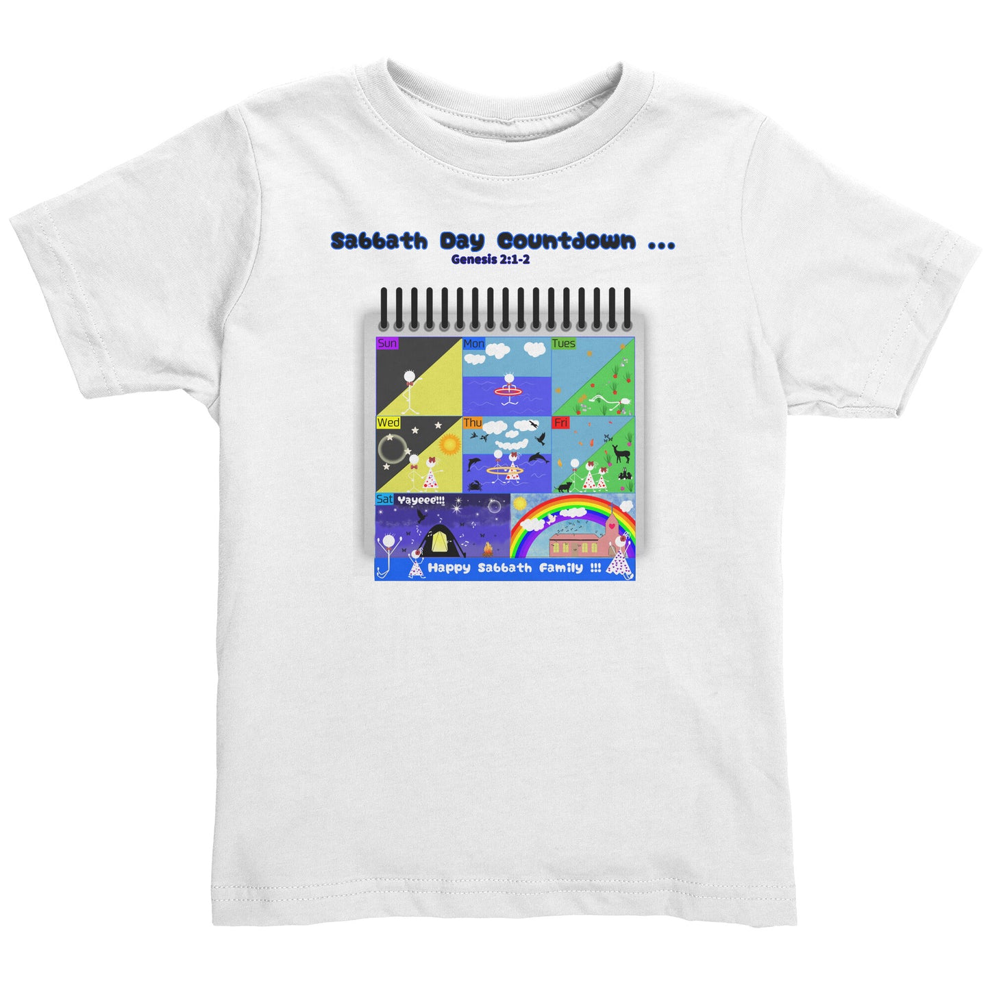 English || Toddler Girl's Sabbath Countdown Matching Family Shirt