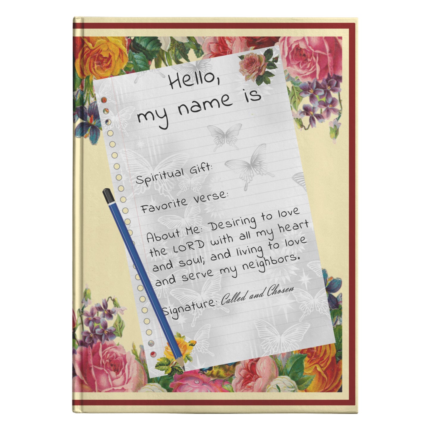 Personalized Vintage Cream Spiritual Gift Journal