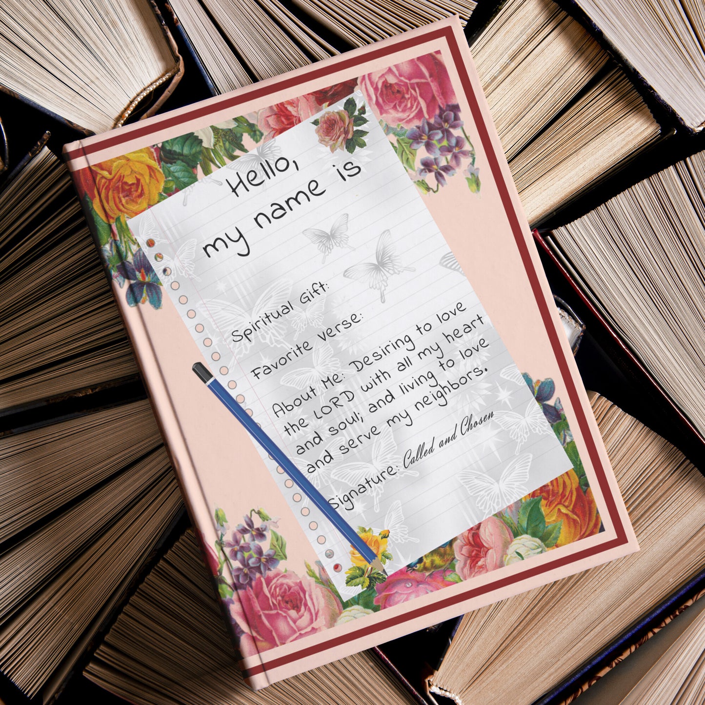 Personalized Vintage Rose Spiritual Gifts Journal