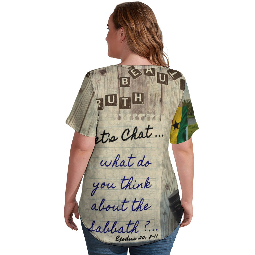 Sabbath Beautiful Truth Ladies' V-Neck Blouse