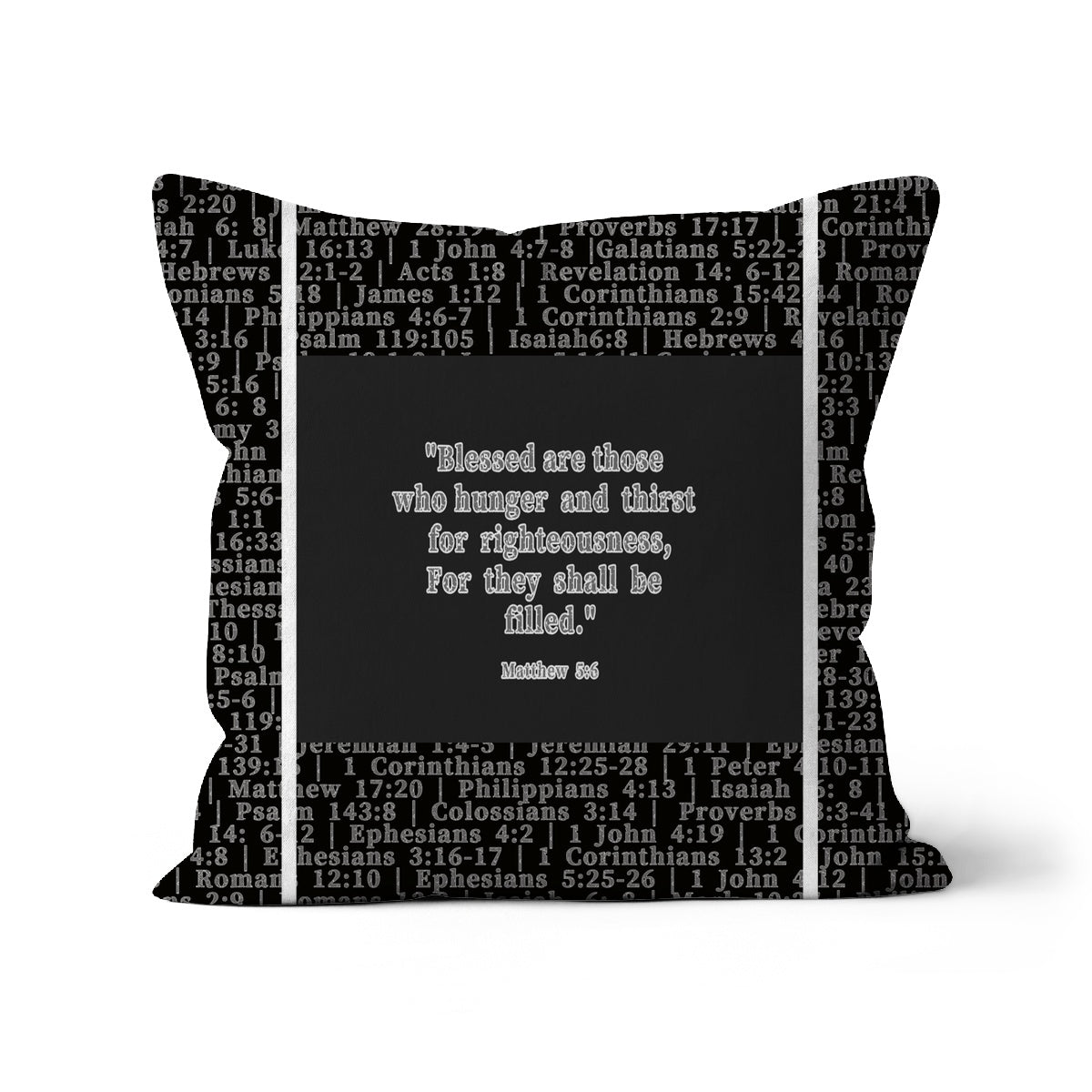 Matthew 5:6 Verse Faux Suede Cushion