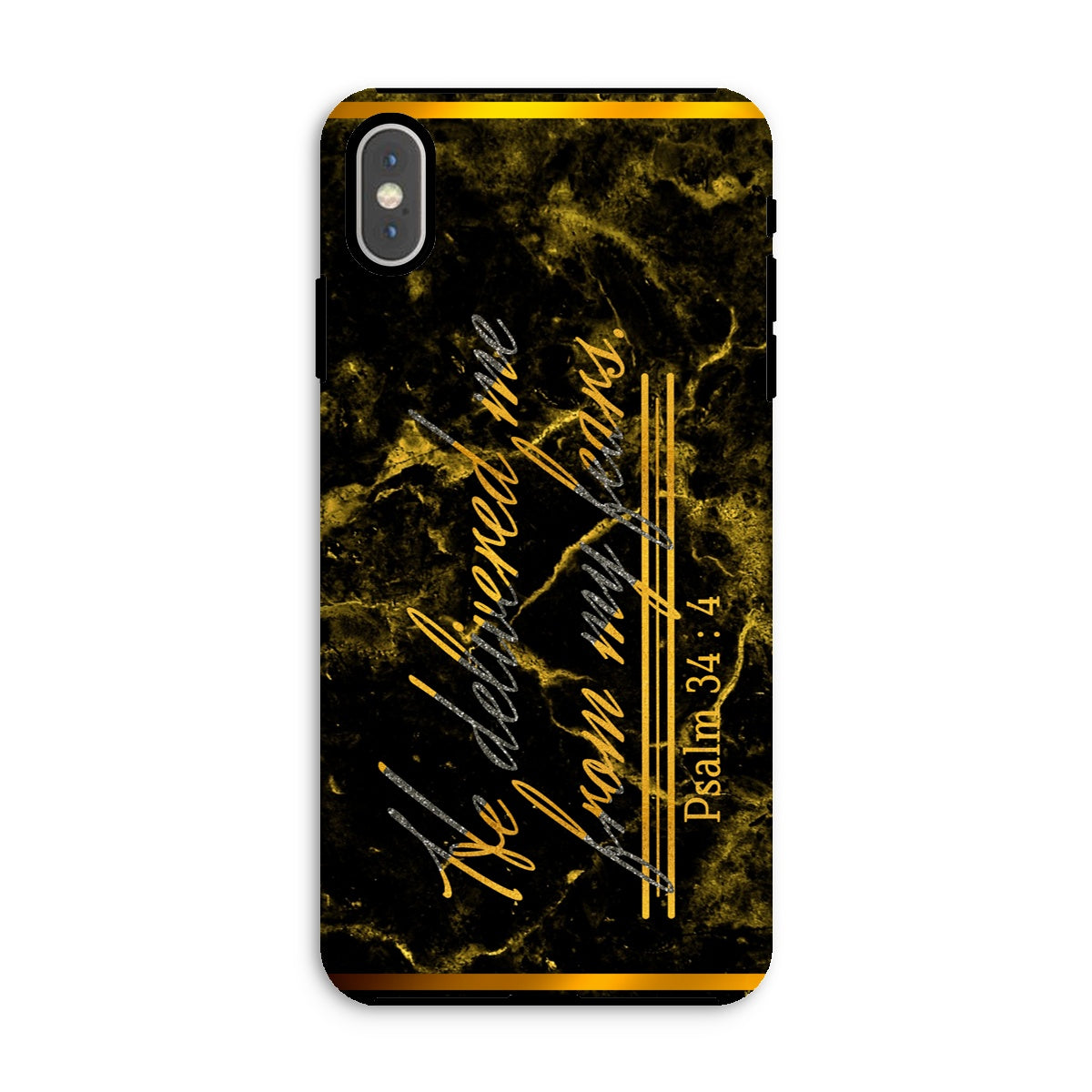 Delivered Me From My Fears ||Psalm 34:4 Verse Tough Phone Case