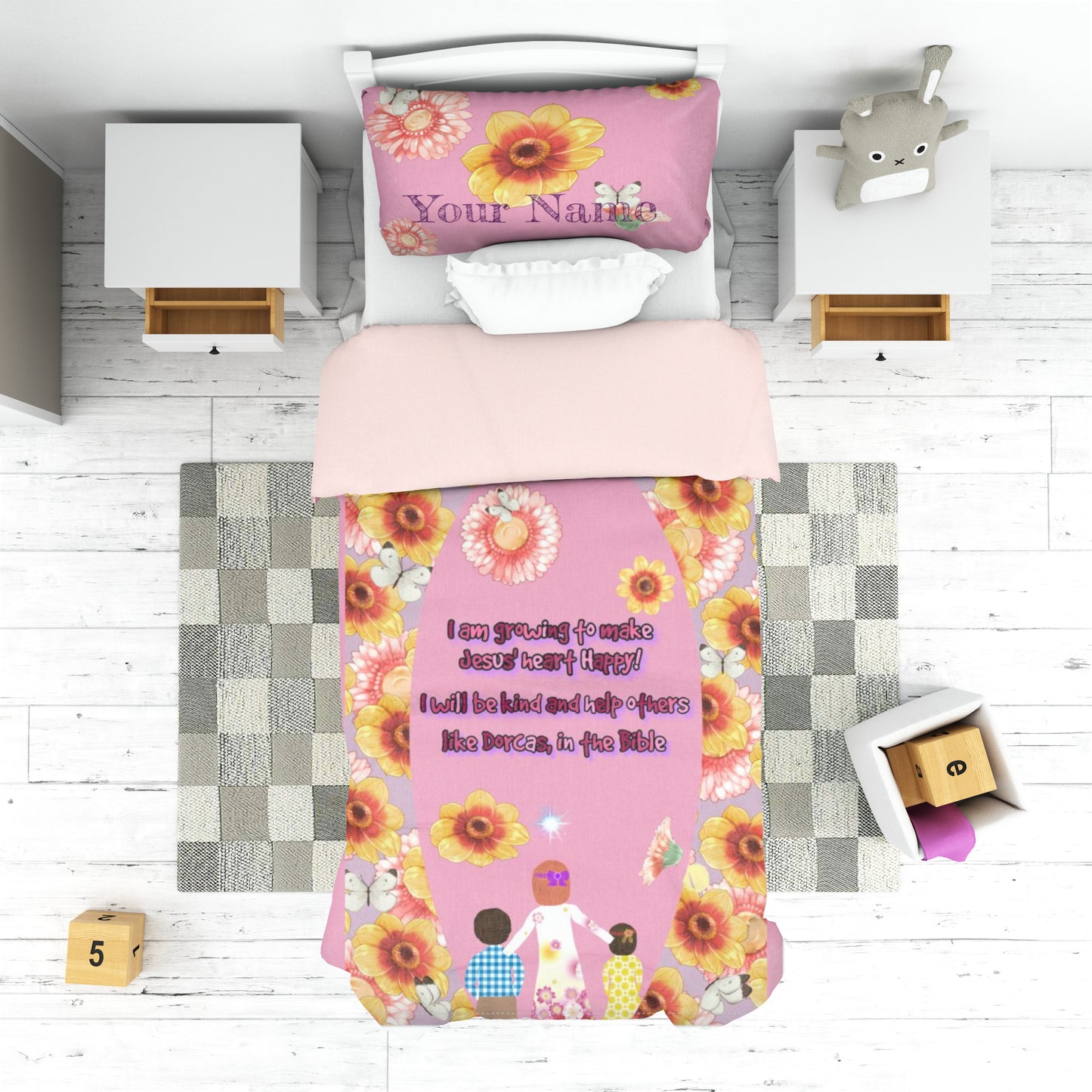 Toddler's Two-Piece Making Jesus Merry Like Dorcas Duvet Cover Set