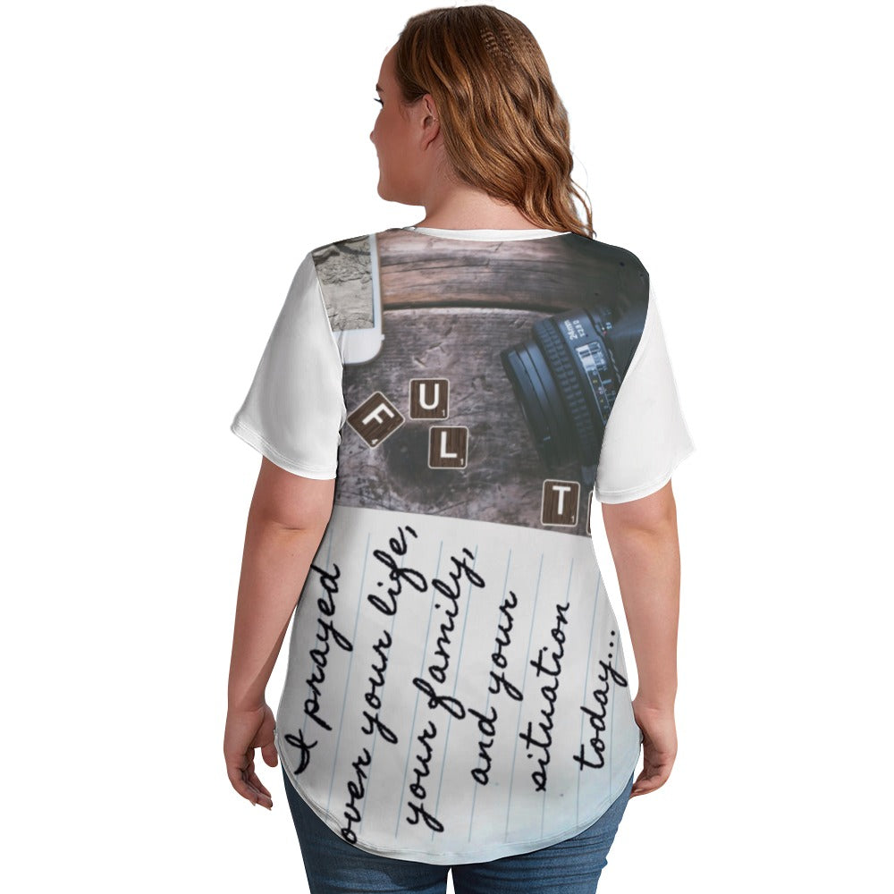 I Prayed for You Ladies' V-Neck Blouse